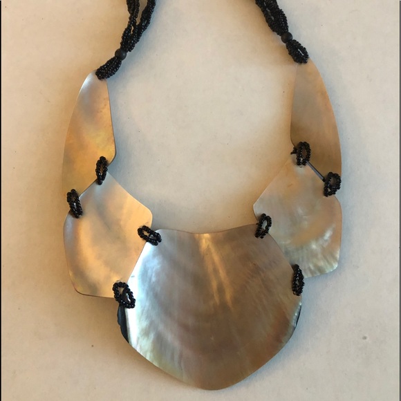 Vintage Abalone Style Statement Necklace - Picture 2 of 2
